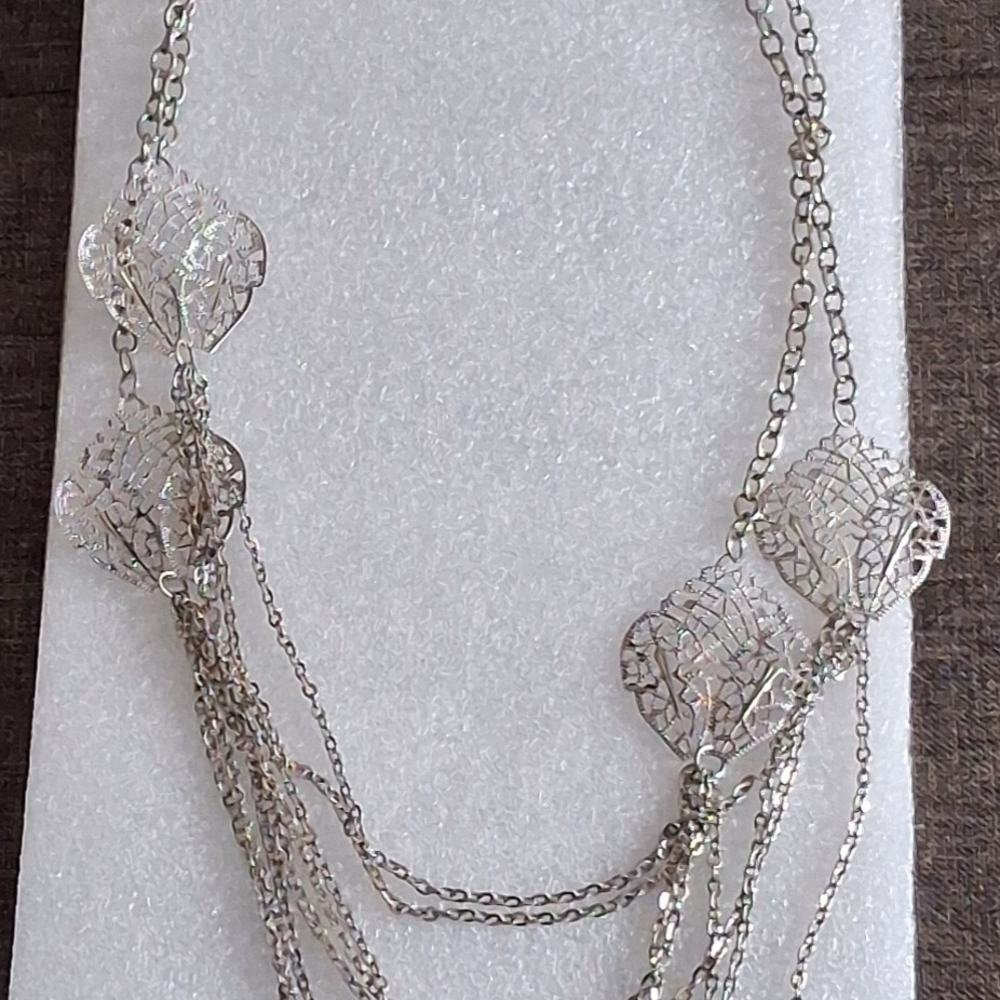 Silver Layered Pendant Necklace